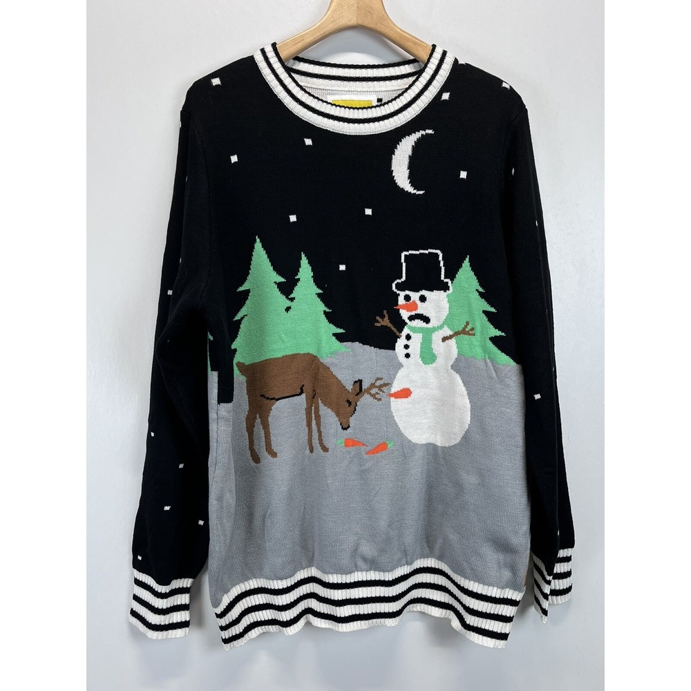 NEW! Tipsy Elves Naughty Christmas Sweater Sz X-large Mens Snowman Carrot Trail